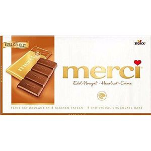 Merci Exclusiv Chocolade tabletten Melk-Hazelnoot-cremevulling - 4 x 25 gram