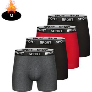 Livano Onderbroeken Heren - Boxershort - Ondergoed - Boxer - Underwear - Mannen - 4 Pack - Zwart + Donkergrijs + Rood - M