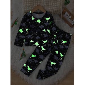 Pyjama Dinosaurus - glow in the dark - pyjamaset - maat 110/116