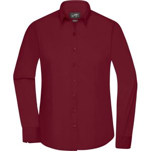 James and Nicholson Blouse Dames Met Lange Mouwen (Wijn Rood) Maat XXL