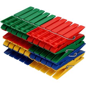 Wasknijpers set - 40 stuks - 4 kleuren - Zonder roest