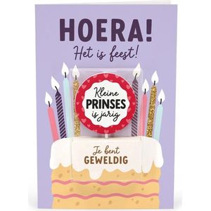 Verjaardagskaart met kaars | Kleine prinses is jarig | Je bent geweldig