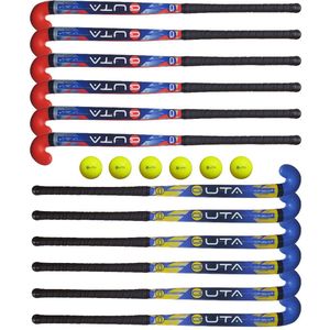 Hockeystick set Guta 12 Sticks + 6 Ballen Senior Indoor / Outdoor 36,5