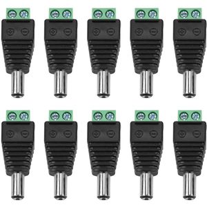 DC Power Male Plug Naar 2Pin Terminal Block Adapter 2.1mm Connector voor CCTV Camera 5.5 * 2.1Mm - 10 Stuks