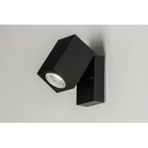 Lumidora Wandlamp 30825 - Voor buiten - GU10 - 5.0 Watt - 300 Lumen - 2700 Kelvin - Zwart - Metaal - Buitenlamp - IP44 - Met Sensor