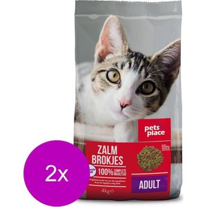 Pets Place Kat Adult Zalm - Kattenvoer - 2 x 4 kg