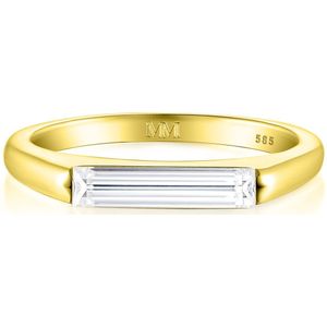 Aurelia - 18k Geelgouden Solitair Moissanite Baguette Ring - 1.6 karaat