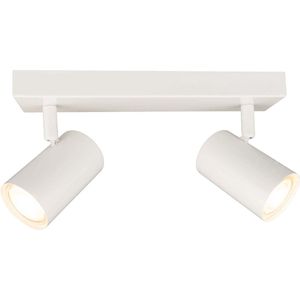 Ledvion LED plafondspot Wit 2-lichts, dimbaar, 5W, 2700K, kantelbaar, GU10 fitting, opbouwmontage, Witte lamp, rechthoekige lamp, verlichting, IP20, GU10 fitting, incl. GU10 lamp