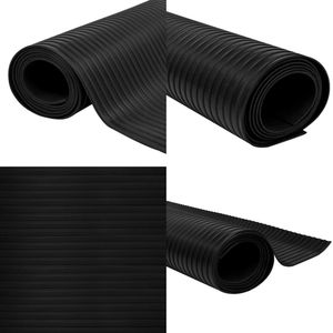 vidaXL Rubberen anti-slip vloermat 2x1m breed geribbeld - Vloermat - Vloermatten - Antislipmat - Anti Slipmat