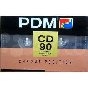 PDM CD 90 Chrome High position Audio Cassette Tape / Uiterst geschikt voor alle opnamedoeleinden / Sealed Blanco Cassettebandje / Cassettedeck / Walkman / PDM cassettebandje.