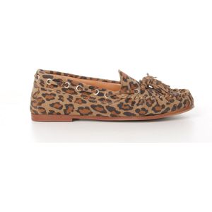 Maury dames moccassin Helena suède leopard bruin