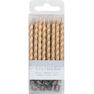 Folat - Taart kaarsjes goud 6 cm (16 stuks)