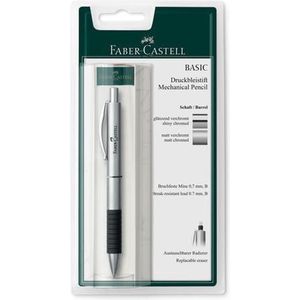 Faber-Castell vulpotlood - Basic - metal mat chroom - op blister - FC-138478