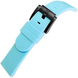 Marc Coblen / TW Steel Horlogeband Turquoise Silicone Rubber Zwarte Gesp - 22mm