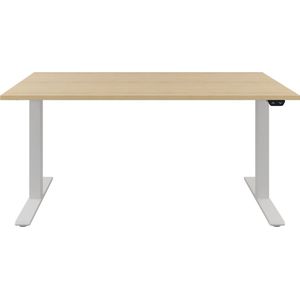 Zit sta bureau  Zit sta bureau elektrisch  Wild peren bureaublad  Wit onderstel  140 x 80 cm-- blad- onderstel- x80