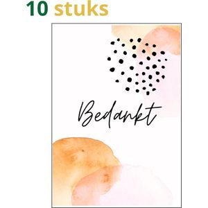 Bedankt - bedankt kaarten - bedankt wenskaarten - 10x bedankt kaartjes (A6 formaat) - wenskaarten - kaarten -kaartjes om te versturen - kaartenset - kaartjes met de tekst bedankt