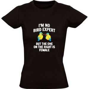 I'm no bird expert but the one on the right is female Dames T-shirt | zeiken | zeuren | boos | chagrijnig | vogels