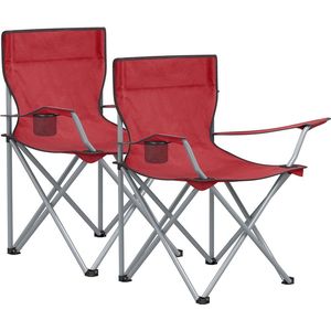 Opvouwbare campingstoelen - Set van 2 - Visstoelen - Rood