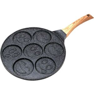 Kinghoff 1667 - Pannenkoekenpan gezichtjes - houten handvat - 26.5 cm