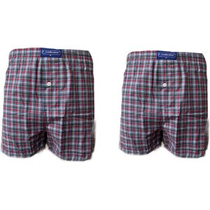 Embrator 2-stuks mannen Boxershort geweven katoen grijs/blauw/wit/rood XXL