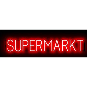 SUPERMARKT - Reclamebord Neon LED bord verlichting - SpellBrite - 100,9 x 16 cm rood - 6 Dimstanden - 8 Lichtanimaties