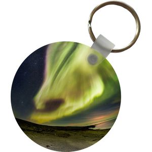 Sleutelhanger - Noorderlicht - IJsland - Oranje - Groen - Plastic - Rond - Uitdeelcadeautjes