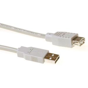 ACT USB 2.0 A male - USB A female ivoor 1,80 m SB2200