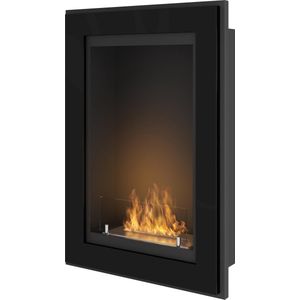 Bio ethanol haard - met glasplaat - 55-79 cm - sfeerhaard -BRANDTIJD 2,5uur-inbouwhaard - inox