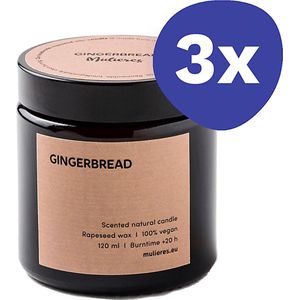 Mulieres Natuurlijke Kaars - Peperkoek Geur (3x 120ml)