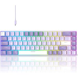 MageGee MK BOX - Gaming Toetsenbord - Mechanisch Toetsenbord - RGB - 68 Keys - Blue Whale Switches - Violet