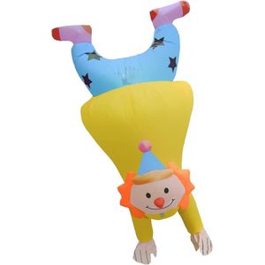 KIMU® Opblaas Kostuum Clown Handstand - Opblaasbaar Pak - Clownspak Mascotte Opblaaspak - Opblaasbare Nar Volwassenen Dames Heren Festival