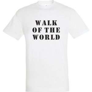 T-shirt Walk of the world |Wandelvierdaagse | vierdaagse Nijmegen | Roze woensdag | Wit | maat M