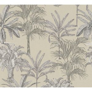 PALMBOMEN BEHANG | Botanisch - beige grijs wit - A.S. Création MICHALSKY