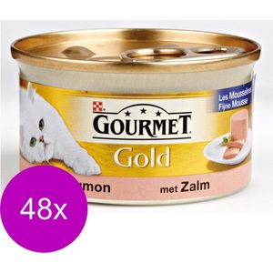 Gourmet Gold Mousse 85 g - Kattenvoer - 48 x Zalm