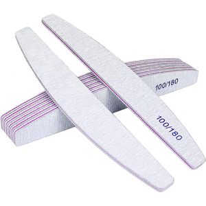 URAQT 6 Stuks Nagelvijlen 100/180, Dubbelzijdige Nagelvijlen, Dubbelzijdige Wegwerpnagelvijlen, Nagelvijlen voor Gelnagels, Wegwerpnagelvijlen, Paarse Kern Gelnagels Gereedschap & Accessoires (Wit)