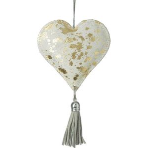 Parlane - Hanger - Leder Heart Wit - 10 cm