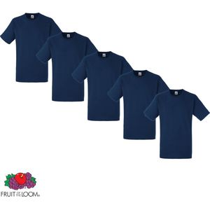 Fruit of the Loom - 5 stuks American Heavy T-shirts Ronde Hals - Blauw - XXXL