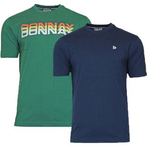 2-Pack Donnay T-shirts (599009/599008) - Heren - Forest Green/Navy - maat XL