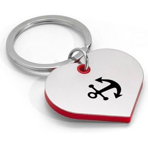 Akyol - anker sleutelhanger hartvorm - Anker - cadeau kapitein - leuk cadeau voor de beste kapitein om te geven - verjaardag kapitein