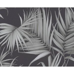 PALMBLAD BEHANG | Botanisch - grijs zwart - A.S. Création Michalsky 3