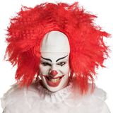 Boland - Pruik Horror clown Rood - Afro - Kort - Mannen - Clown - Halloween en Horror