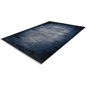 Pierre Cardin Versailles Lalee- Vintage - Super zacht - Shinny - acryl viscose - Vloerkleed – hotel sjiek - design tapijt fraai – Karpet - 200x290- Blauw zilver grijs