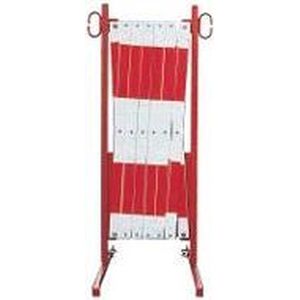 Schaarhek - staal - rood wit uitgetrokken lengte 3,6 m
