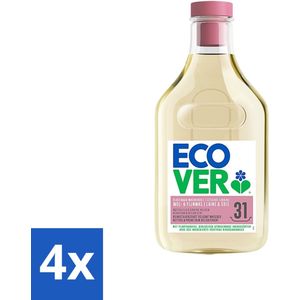 Ecover - Vloeibaar Wasmiddel - Wol & Fijn Was - Waterlelie & Groene Meloen - 31 Wasbeurten - 1.43 L - Voordeelverpakking - 4 stuks