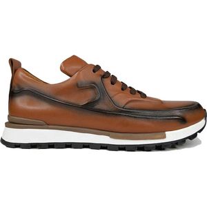 Ferro Shoes - Smart Casual Sneaker ELLIOT - Camel - Maat 43 - Echt leder - Handgemaakt