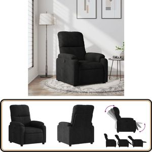 vidaXL Verstelbare Fauteuil Microvezelstof Zwart Verstelbare Fauteuil - Fauteuils - Lounge Stoel - Relaxfauteuil - Ergonomische Stoel