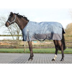 Regendeken luxe 0 gram Met fleece voering Graphite paardendeken - maat 175