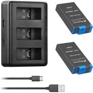 PowerExtra Oplader 2 Batterijen GoPro Max - 1600mAh