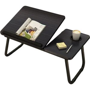 Laptoptafel Werkplek Inklapbaar Laptopstandaard - Stabureau - Ideaal voor Thuiswerken - Zwart Hout