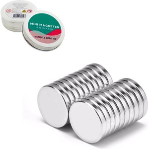 Super sterke magneten - 12 x 2 mm (25-stuks) - Rond - Neodymium - Koelkast magneten - Whiteboard magneten - Corsage - Radiatorfolie – Klein - Ronde - 12x2mm